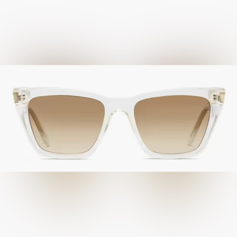 SOLD Quay Call The Shots Clear Frame / Sepia Lens cat eye sunglasses brand new - Picture 2 of 6